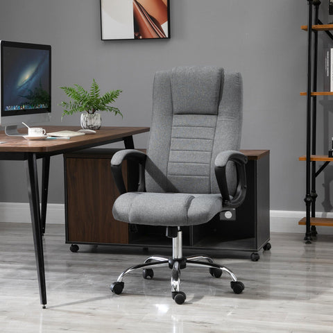 Rootz Office/Computer Chair - Gray - Linen, Foam, Metal - 24.41 cm x 24.41 cm x 46.85 cm