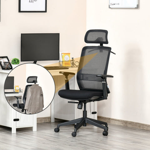 Rootz Office Chair with Headrest - Black - Foam, Nylon, Metal - 25.98 cm x 26.77 cm x 49.61 cm