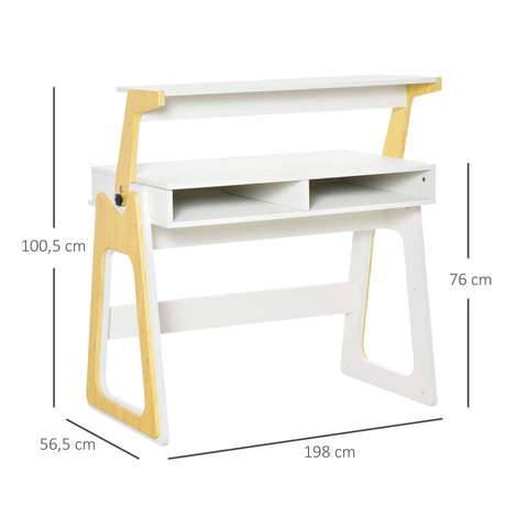 Rootz Computertisch – Braun, Weiß – Holzwerkstoff – 38,58 cm x 22,24 cm x 39,56 cm