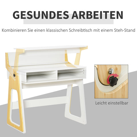 Rootz Computertisch – Braun, Weiß – Holzwerkstoff – 38,58 cm x 22,24 cm x 39,56 cm