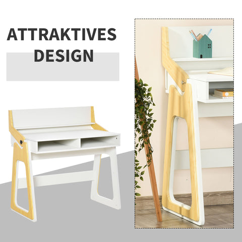 Rootz Computertisch – Braun, Weiß – Holzwerkstoff – 38,58 cm x 22,24 cm x 39,56 cm