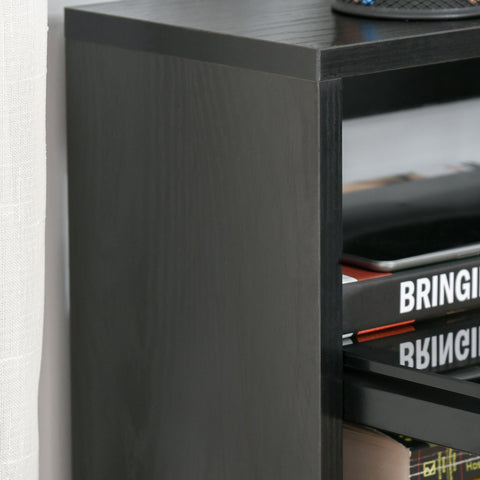 Rootz Schreibtisch mit Regalen – Schwarz, Grau – Stahl, Spanplatte, Glas – cm x 45,27 cm x 35,43 cm