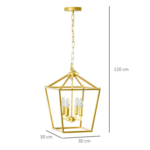 Rootz 4-Flame Hanging Lamp - Gold - Metal - cm x cm x 47.24 cm