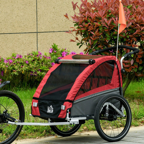 Rootz 3 in 1 Kinderanhänger - Rot - Aluminium, - 41,73 cm x 34,64 cm x 40,15 cm