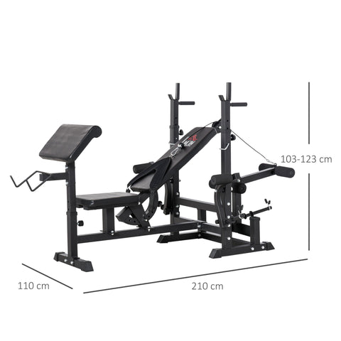 Rootz A.I.'s Multi Training Bench - Black - Steel, Pu - 82.67 cm x 43.3 cm x 40.55 cm