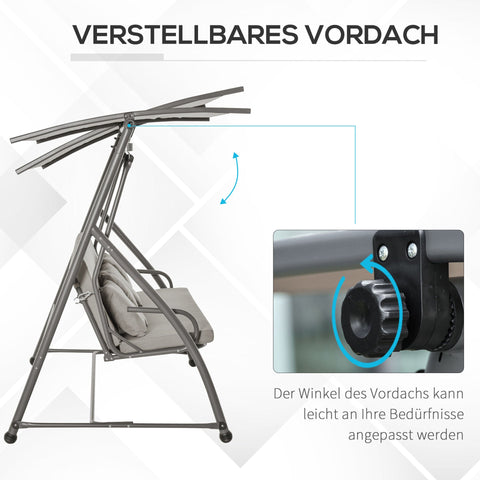 Rootz 3-Sitzer-Schaukel – Braun – Stahl, Polyester, Polsterung – 85,82 cm x 47,24 cm x 66,14 cm