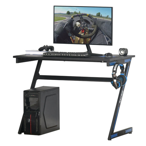 Rootz Computer Table - Black - Engineered Wood, Steel - 39.37cm x 23.62cm x 29.52cm