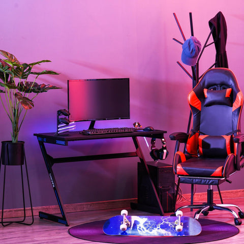 Rootz Computer Table - Black - Engineered Wood, Steel - 39.37cm x 23.62cm x 29.52cm