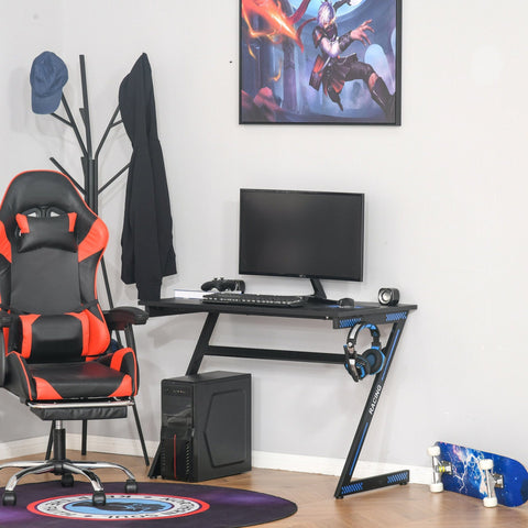 Rootz Computer Table - Black - Engineered Wood, Steel - 39.37cm x 23.62cm x 29.52cm