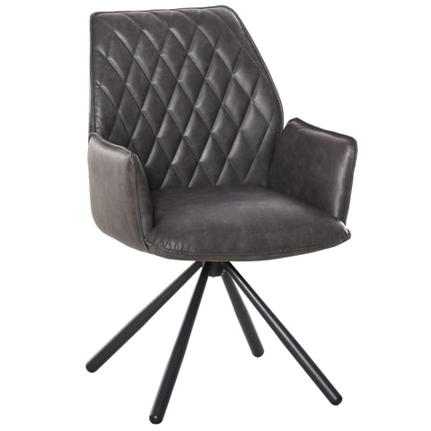 Rootz Dining chair 360 ° - Gray - Leatherette, Steel - 22.44 cm x 24.01 cm x 34.05 cm