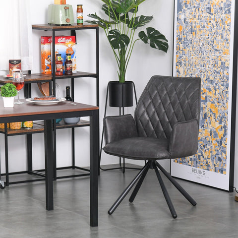 Rootz Dining chair 360 ° - Gray - Leatherette, Steel - 22.44 cm x 24.01 cm x 34.05 cm