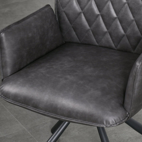 Rootz Dining chair 360 ° - Gray - Leatherette, Steel - 22.44 cm x 24.01 cm x 34.05 cm