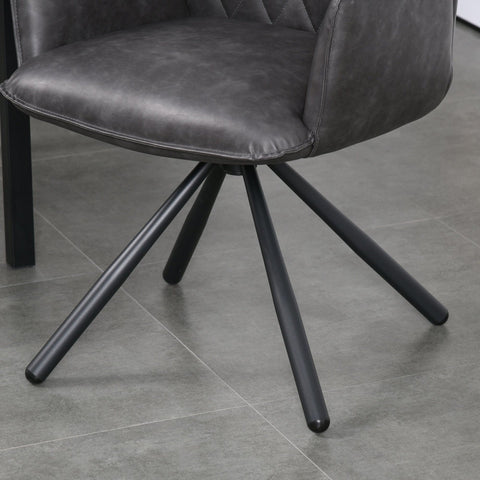 Rootz Dining chair 360 ° - Gray - Leatherette, Steel - 22.44 cm x 24.01 cm x 34.05 cm
