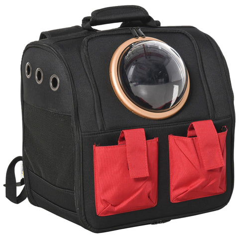 Rootz Animal Backpacks With Transparent Window - Black, Red - Fabric, Pe, Eva - 14.96 cm x 9.44 cm x 14.96 cm