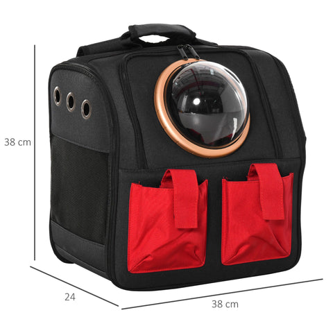Rootz Animal Backpacks With Transparent Window - Black, Red - Fabric, Pe, Eva - 14.96 cm x 9.44 cm x 14.96 cm
