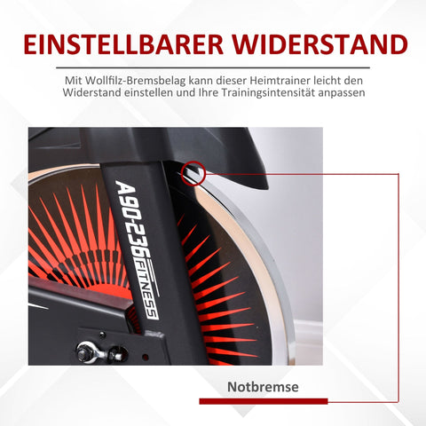 Rootz Bike Trainer Exercise - Red, Black - Metal, Abs - 40.94cm x 20.47cm x 44.88cm