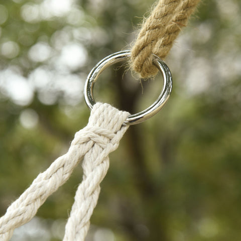 Rootz Hammock Chair - White - Steel, Polyester, Cotton - 51.18 cm x 29.52 cm x 15.74 cm