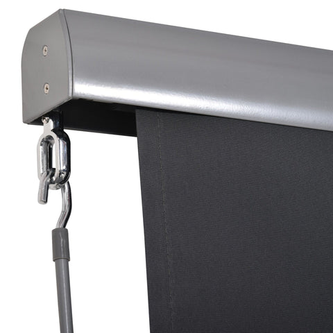 Rootz Roller Blind With Hand Crank - Black - Aluminium, Polyester - 39.37 cm x cm x 55.11 cm