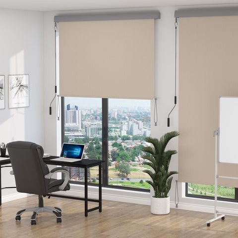 Rootz Roller Blind With Hand Crank - White - Aluminium, Polyester - 39.37 cm x cm x 55.11 cm