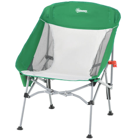 Rootz Camping Chair - Green, Silver - Oxford, Metal, Pe - 25.59 cm x 31.49 cm x 37.79 cm