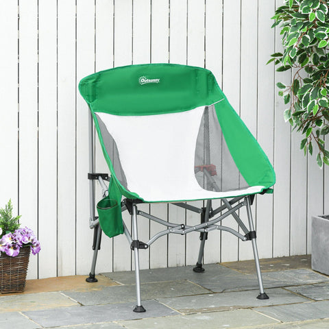 Rootz Camping Chair - Green, Silver - Oxford, Metal, Pe - 25.59 cm x 31.49 cm x 37.79 cm