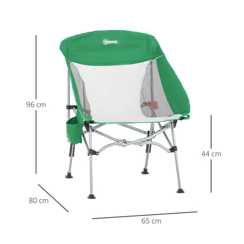 Rootz Camping Chair - Green, Silver - Oxford, Metal, Pe - 25.59 cm x 31.49 cm x 37.79 cm