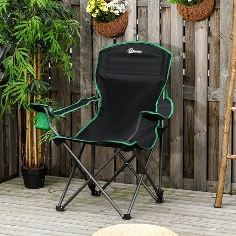 Rootz Camping Chair - Black, Green - Oxford, Metal, Nylon - 29.72 cm x 34.64 cm x 40.94 cm