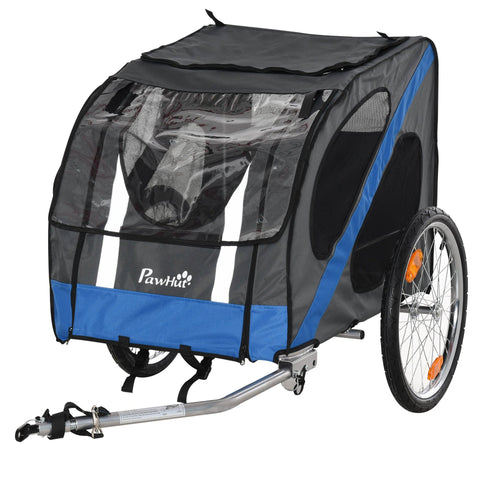 Rootz Bicycle Trailer For Pets - Grey, Blue - Metal, - 57.08 cm x 31.49 cm x 31.49 cm