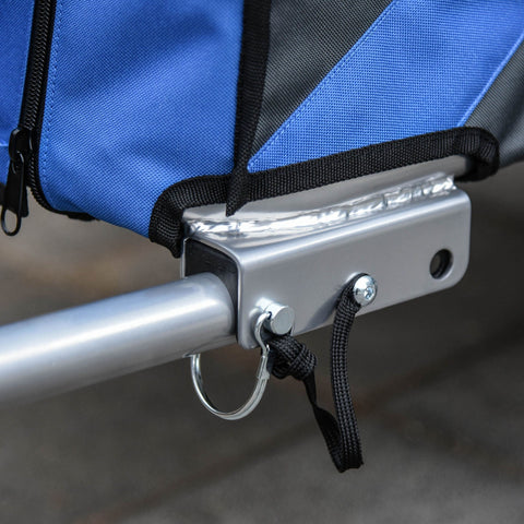Rootz Bicycle Trailer For Pets - Grey, Blue - Metal, - 57.08 cm x 31.49 cm x 31.49 cm