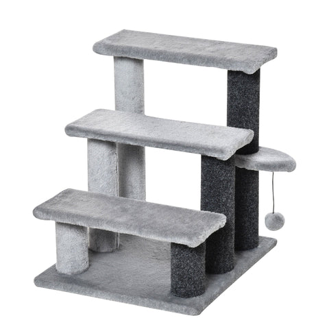 Rootz Pet Stairs - Grijs - Spaanplaat, Pluche - 17.71 cm x 15.74 cm x 18.89 cm