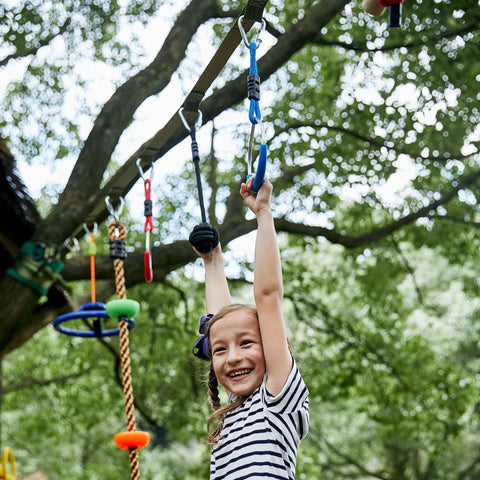 Rootz Ninja Slackline Set - Green, Blue, Red - Polyester, Pp, Wood - 59.05 cm x 5.9 cm x cm
