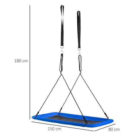 Rootz Children's Swing - Blue, Black - Steel, PP, Polyester - 59.05 cm x 31.49 cm x 70.86 cm
