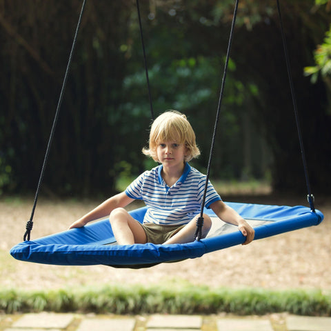 Rootz Children's Swing - Blue, Black - Steel, PP, Polyester - 59.05 cm x 31.49 cm x 70.86 cm