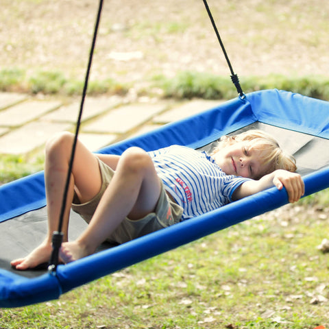 Rootz Children's Swing - Blue, Black - Steel, PP, Polyester - 59.05 cm x 31.49 cm x 70.86 cm