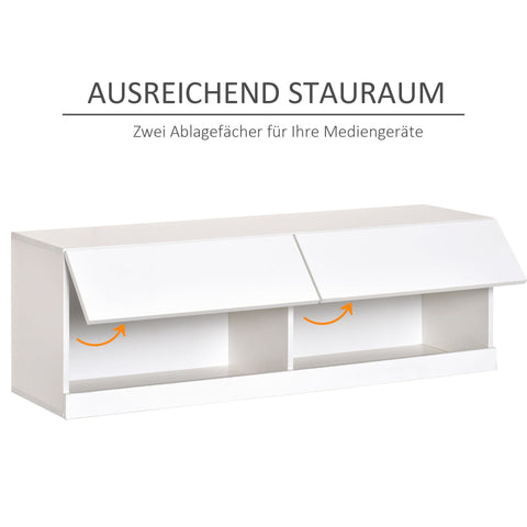 Rootz TV Hanging Shelf with LED 16 Flashing Modes - White - Engineered Wood - 47.24 cm x 13.77 cm x 15.94 cm