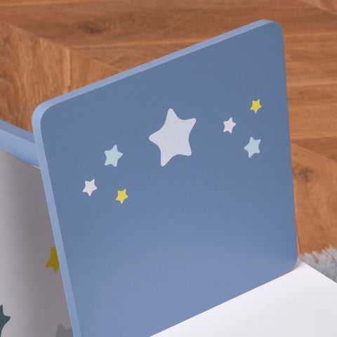 Rootz 3-delige kinderzitset - blauw, wit - grenen, bewerkt hout - 23,62 cm x 15,74 cm x 16,92 cm