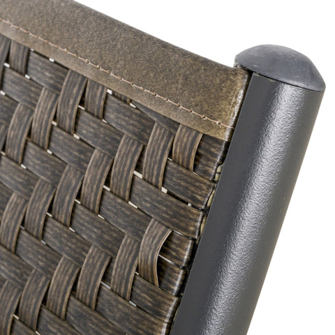 Rootz Rocking Chair Bistro Set - Brown - Aluminium, Pe - cm x 25 cm x 36.22 cm