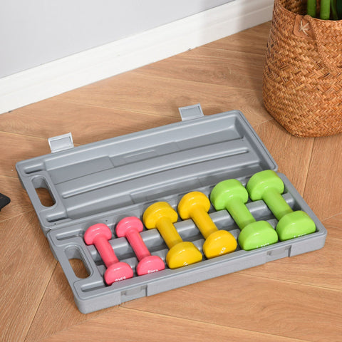Rootz Dumbbell Set - Red, Yellow, Green - Steel, Pu, Plastic - 16.92 cm x 7.08 cm x 2.95 cm