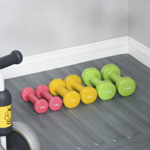 Rootz Dumbbell Set - Red, Yellow, Green - Steel, Pu, Plastic - 16.92 cm x 7.08 cm x 2.95 cm