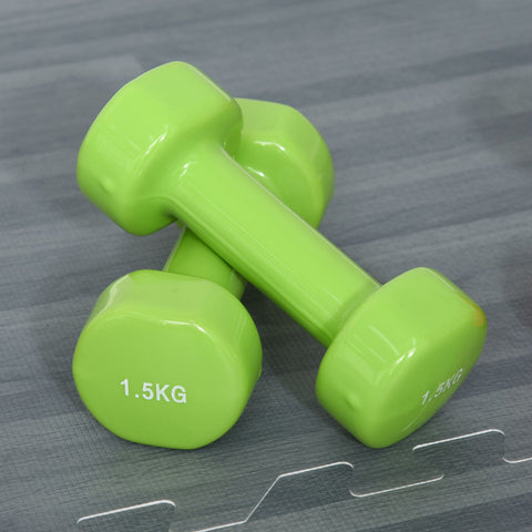 Rootz Dumbbell Set - Red, Yellow, Green - Steel, Pu, Plastic - 16.92 cm x 7.08 cm x 2.95 cm