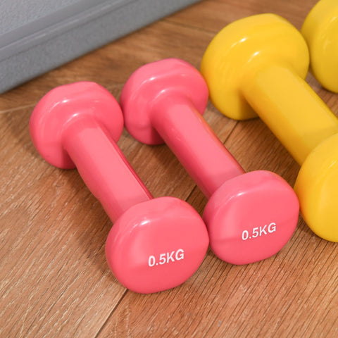 Rootz Dumbbell Set - Red, Yellow, Green - Steel, Pu, Plastic - 16.92 cm x 7.08 cm x 2.95 cm