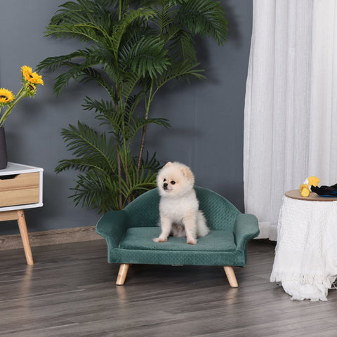 Rootz Haustiersofa – Grün – Samt, Schaumstoff, Birke – 28,74 cm x 22,83 cm x 14,56 cm