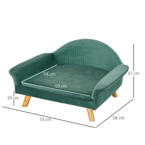 Rootz Haustiersofa – Grün – Samt, Schaumstoff, Birke – 28,74 cm x 22,83 cm x 14,56 cm