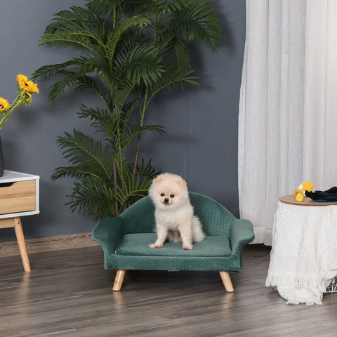 Rootz Haustiersofa – Grün – Samt, Schaumstoff, Birke – 28,74 cm x 22,83 cm x 14,56 cm