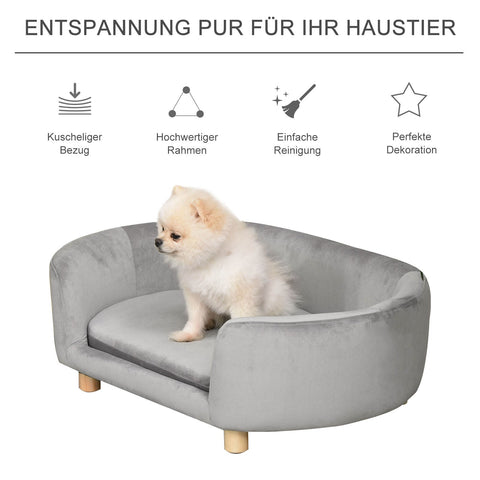 Rootz Haustiersofa – Grau – Niederländisch, Samt, Schwamm – 33,85 cm x 21,65 cm x 12,99 cm