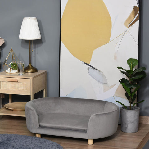 Rootz Haustiersofa – Grau – Niederländisch, Samt, Schwamm – 33,85 cm x 21,65 cm x 12,99 cm