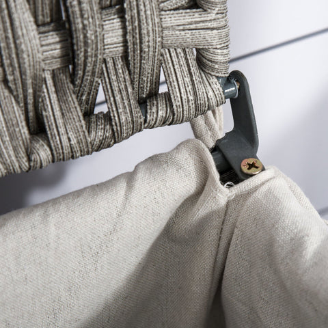 Rootz Polyrattan Laundry Basket - Gray - Pe Rattan, Metal Pipe, Poly Cotton - 22.44 cm x 13.38 cm x 23.62 cm