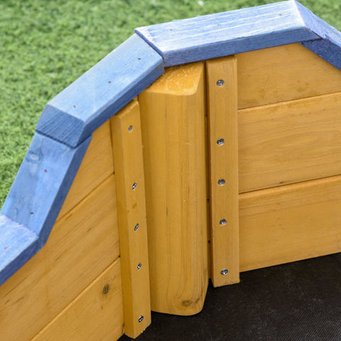 Rootz Sandpit Pirate Ship Design - Natural, Blue - Fir Wood, Pp - 62.2 cm x 30.7 cm x 17.91 cm