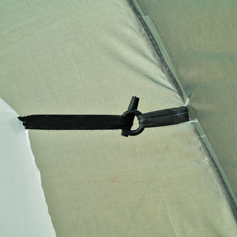 Rootz Camping Tent 4-5 People Separated Room Waterproof - Green - Polyster, Fiberglass, Steel - 188.97 cm x 86.61 cm x 74.8 cm