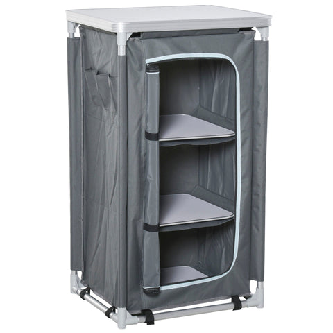 Rootz Camping Cabinet - Gray - Aluminium, Fabric - 23.62 cm x 19.68 cm x 41.14 cm